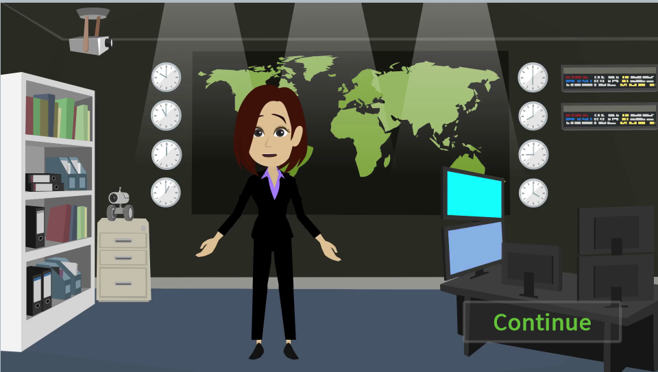 Animated narrator from eLearning course